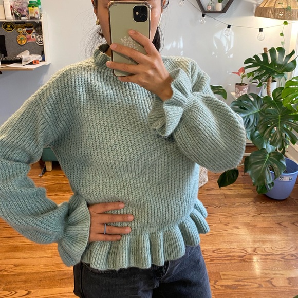 Knitted Ruffle Sweater - Picture 2 of 6